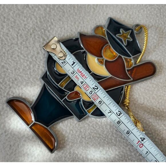 Cartoon Fun Police Man Stain Glass Mustache Billy Club Blue - Picture 5 of 5
